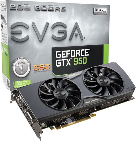 EVGA GeForce GTX 950 2GB SSC GAMING، بطاقة رسومات تبريد صامتة 02G-P4-2957-KR in Kuwait