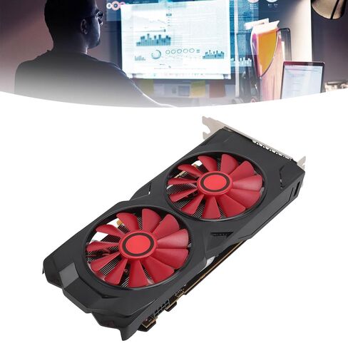 بطاقة رسومات الألعاب JTLB RX580 8GB GDDR5 256bit مع مروحة تبريد مزدوجة هادئة للكمبيوتر المكتبي، لعشاق الألعاب in Kuwait