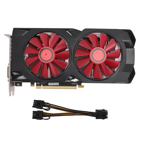 بطاقة رسومات الألعاب JTLB RX580 8GB GDDR5 256bit مع مروحة تبريد مزدوجة هادئة للكمبيوتر المكتبي، لعشاق الألعاب in Kuwait