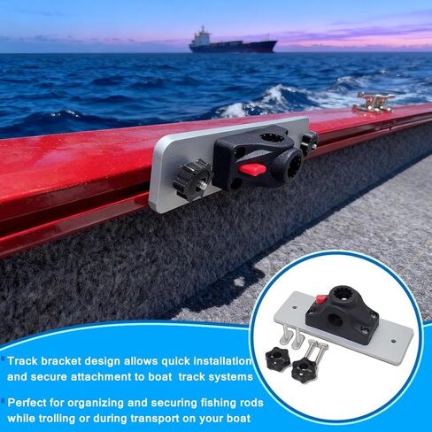دعامة مسار عالمية، قاعدة صنارة صيد دوارة 360 درجة لنظام Versatrack، لنظام Ranger/Smokercraft/Lowe Boat Gunnel Track in Kuwait