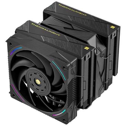 مبرد وحدة المعالجة المركزية Thermalrlght Royal Pretor 130 Ultra Black CPU، 7 أنابيب حرارية لتبريد وحدة المعالجة المركزية، غطاء علوي مصقول باللون الأسود، لمنصات Intel LGA115X/2011/1700/1851، AM4/AM5، وأبراج مزدوجة ومبرد مراوح in Kuwait