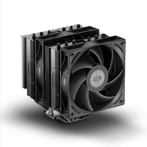 مبرد هواء وحدة المعالجة المركزية PCCOOLER مع شاشة عرض درجة الحرارة الذكية، مبرد برجي مزدوج 6 أنابيب حرارية، مجموعة تدفق متموجة، مروحة PWM 120 مم، لـ Intel LGA 1700/1851/115X وAMD AM5/AM4 (RT620 PRO Digital BK) in Kuwait