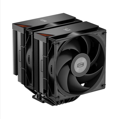 مبرد هواء وحدة المعالجة المركزية PCCOOLER مع شاشة عرض درجة الحرارة الذكية، مبرد برجي مزدوج 6 أنابيب حرارية، مجموعة تدفق متموجة، مروحة PWM 120 مم، لـ Intel LGA 1700/1851/115X وAMD AM5/AM4 (RT620 PRO Digital BK) in Kuwait