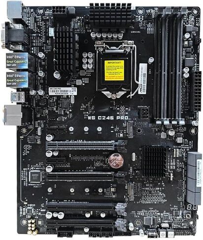 اللوحات الأم للكمبيوتر ASUS WS C246 PRO ATX اللوحة الأم Intel C246 LGA 1151 تدعم وحدة المعالجة المركزية I3/i5/i7/i9 8700K 9900KS 9700 DDR4 M.2 HDMI كمبيوتر مكتبي in Kuwait