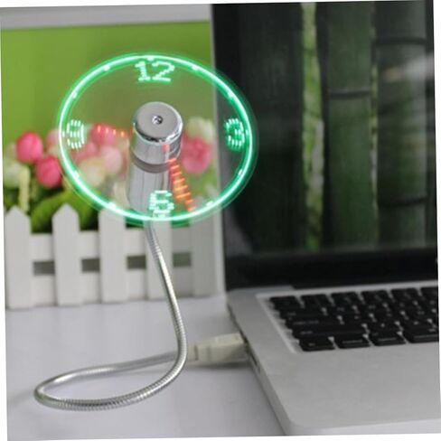Operitacx USB Clock Fan with Flashing Real Time Display, Mini USB Powered Gooseneck Fan for Office, Travel, and Home Use in Kuwait
