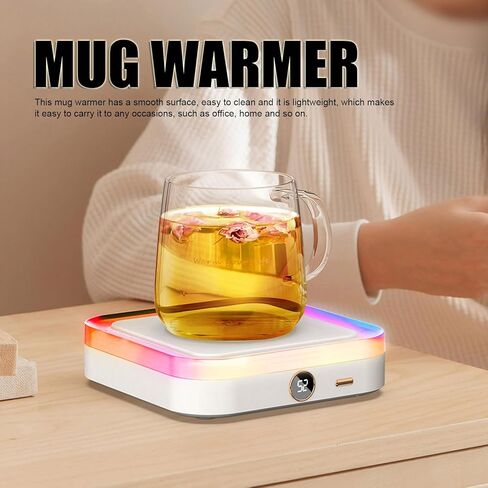 USB Coffee Mug Warmer for Desk, Coffee Cup Warmer Portable Coffee Warmer Plate Electric Beverage Tea Water Milk Heater for Office Desk Use, Fast Heating 3 Temperature Control in Kuwait