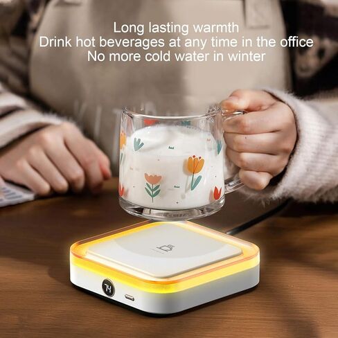 USB Coffee Mug Warmer for Desk, Coffee Cup Warmer Portable Coffee Warmer Plate Electric Beverage Tea Water Milk Heater for Office Desk Use, Fast Heating 3 Temperature Control in Kuwait