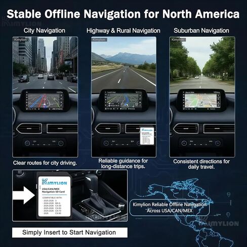 Navigation SD Card for Mazda, GPS Map Update for CX-30/3/CX-50/CX-70 (2025-2026), MX-5 (2024-2026), CX-90 (2026), USA/CAN/MEX Offline Maps, Plug & Play (KR9D-66-EZ1B) in Kuwait