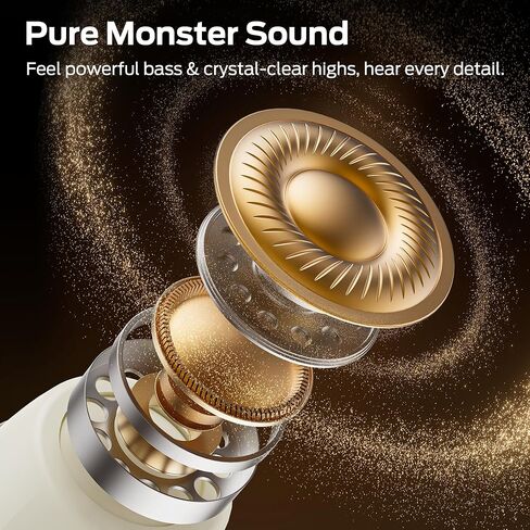 Monster Sleep Ear100 Ear Buds, Sleep Earbuds with Stereo Sound, Design for Side Sleepoth 6.0, ENC Noise Cancelling, IPX6 Waterproof Mini Headphones,White in Kuwait