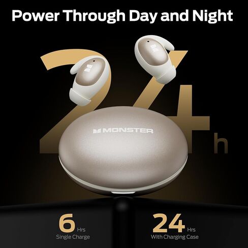 Monster Sleep Ear100 Ear Buds, Sleep Earbuds with Stereo Sound, Design for Side Sleepoth 6.0, ENC Noise Cancelling, IPX6 Waterproof Mini Headphones,White in Kuwait