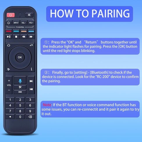 RC-200 Replacement Voice Remote Control for Super Box S6 Max, S6 Ultra, S5 Max, S5 Pro, S4 Pro, S3 Pro, S2 Pro, S1 Pro, Elite Pro+, and Elite Ultra in Kuwait