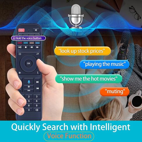 RC-200 Replacement Voice Remote Control for Super Box S6 Max, S6 Ultra, S5 Max, S5 Pro, S4 Pro, S3 Pro, S2 Pro, S1 Pro, Elite Pro+, and Elite Ultra in Kuwait