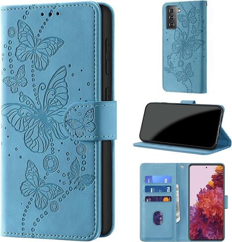 حافظة محفظة لهاتف Samsung Galaxy S21 5G (Non S21+)، [حجب RFID] حامل 3 بطاقات [هيكل TPU مقاوم للصدمات]، غطاء قلاب واقٍ من جلد البولي يوريثان بإغلاق مغناطيسي مقاس 6.2 بوصة، أرجواني in Kuwait