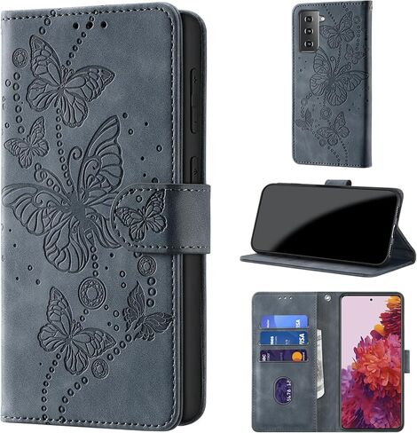 حافظة محفظة لهاتف Samsung Galaxy S21 5G (Non S21+)، [حجب RFID] حامل 3 بطاقات [هيكل TPU مقاوم للصدمات]، غطاء قلاب واقٍ من جلد البولي يوريثان بإغلاق مغناطيسي مقاس 6.2 بوصة، أرجواني in Kuwait