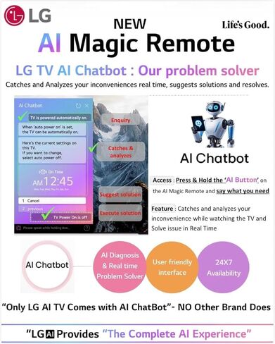 جهاز التحكم عن بعد LG Magic AI الأصلي لجميع أجهزة تلفزيون LG: OLED، QNED، UHD، LED، LCD (MR25GA) فقط لطرازات 2025 (متجدد) in Kuwait