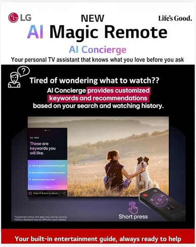 جهاز التحكم عن بعد LG Magic AI الأصلي لجميع أجهزة تلفزيون LG: OLED، QNED، UHD، LED، LCD (MR25GA) فقط لطرازات 2025 (متجدد) in Kuwait