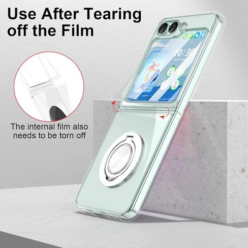 جراب مصمم لهاتف Galaxy Z Flip 7 FE/ 6 مع مسند حلقي (يعمل مع حامل السيارة المغناطيسي) متوافق مع حافظة هاتف Samsung Flip 6 Sim الواقية وغطاء شفاف لهاتف Z Flip 6 5G - شفاف in Kuwait