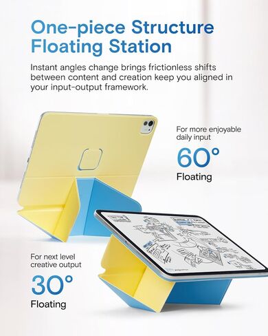 حامل تابلت ديناميكي فوليو من MOFT للمكتب متوافق مع iPad Pro 13 بوصة (M5 2025/M4 2024)، حافظة حامل تابلت مغناطيسية رفيعة مع أكثر من 20 زاوية عرض، أسود داكن in Kuwait