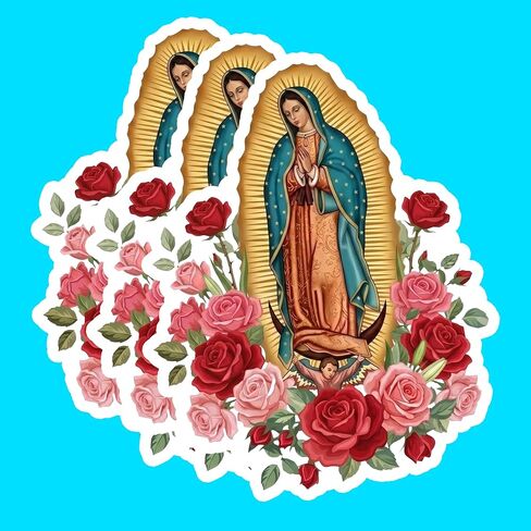 (3PCS) Saint Virgin Mary, Our Lady of Guadalupe Sticker, Christian Faith Religious Bible Verse, Books Laptops Phone Water Bottles Tumbler Cup Kindle 3x2.1 Inch in Kuwait