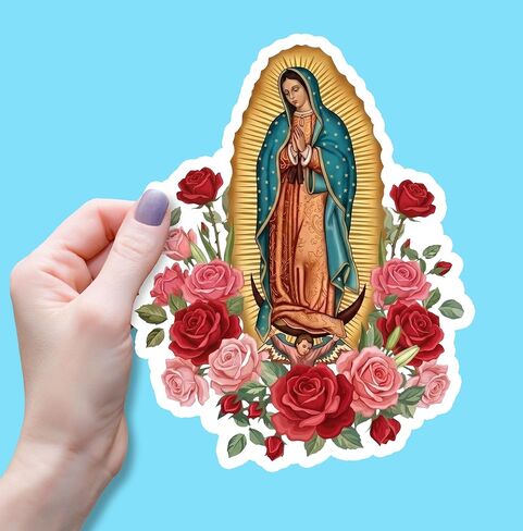 (3PCS) Saint Virgin Mary, Our Lady of Guadalupe Sticker, Christian Faith Religious Bible Verse, Books Laptops Phone Water Bottles Tumbler Cup Kindle 3x2.1 Inch in Kuwait