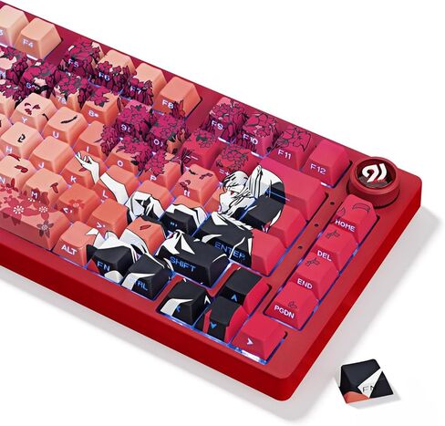 Anime PBT Keycaps White Japanese Custom Side Print Shine Through Keycap, Cherry Profile Key Caps for 61/87/104/108 Cherry Gateron MX Switches Mechanical Keyboard in Kuwait