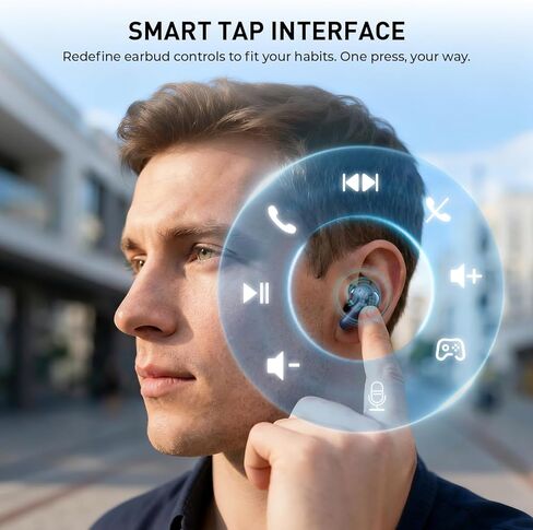 سماعات أذن لاسلكية havit Hybrid بخاصية إلغاء الضوضاء النشطة، سماعات رأس بلوتوث 6.0 داخل الأذن، 6 ميكروفونات ENC Clear Call Ear Buds، وقت تشغيل 30+H، صوت مكاني ثلاثي الأبعاد، EQ مخصص عبر التطبيق، IPX5 مقاوم للماء أزرق in Kuwait