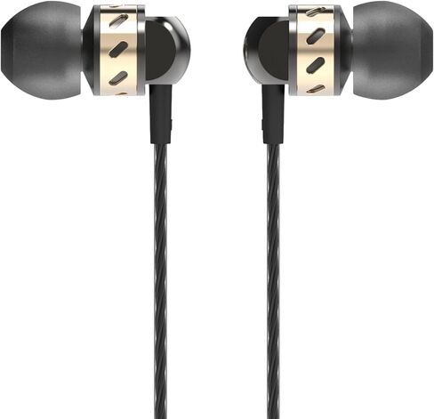 Betron AX5 Wired Earphones with Microphone, Deep Bass in-Ear Headphones, Tangle-Free Cable, Noise Isolating, 3.5mm Jack - Black in Kuwait