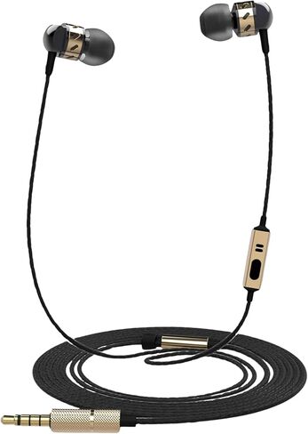 Betron AX5 Wired Earphones with Microphone, Deep Bass in-Ear Headphones, Tangle-Free Cable, Noise Isolating, 3.5mm Jack - Black in Kuwait
