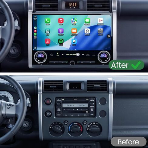 15-inch 8 Core 6+128GB Car Radio Stereo for 2007-2021 Toyota FJ Cruiser, Plug and Play Android 13 Head Unit with Wireless CarPlay/Android Auto/2K Touch Screen/4G LTE/5Ghz WiFi in Kuwait