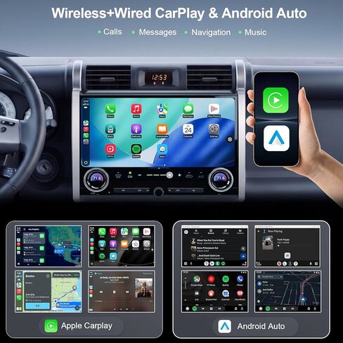 15-inch 8 Core 6+128GB Car Radio Stereo for 2007-2021 Toyota FJ Cruiser, Plug and Play Android 13 Head Unit with Wireless CarPlay/Android Auto/2K Touch Screen/4G LTE/5Ghz WiFi in Kuwait