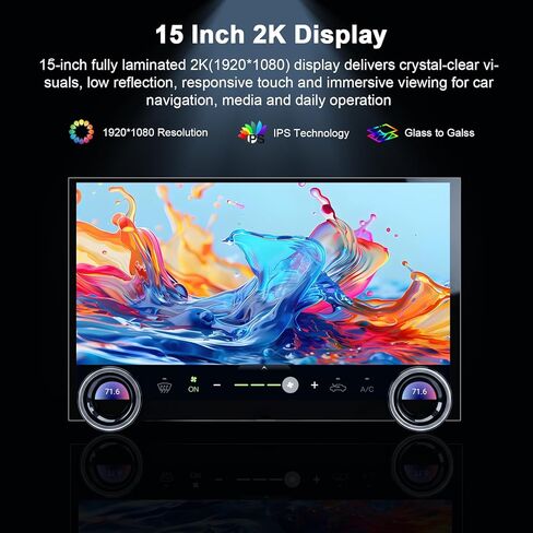 15-inch 8 Core 6+128GB Car Radio Stereo for 2007-2021 Toyota FJ Cruiser, Plug and Play Android 13 Head Unit with Wireless CarPlay/Android Auto/2K Touch Screen/4G LTE/5Ghz WiFi in Kuwait