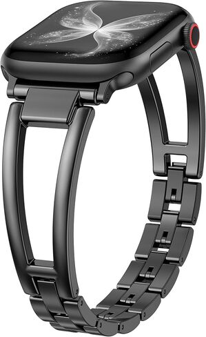 Wearlizer متوافق مع سوار ساعة Apple 42/46/38/40/41/44/45/49 مم للسيدات، حزام معدني أنيق من الفولاذ المقاوم للصدأ وسوار نحيف جدًا لسلسلة iWatch 11 10 9 8 7 6 5 4 SE/Ultra 3 2 1 in Kuwait