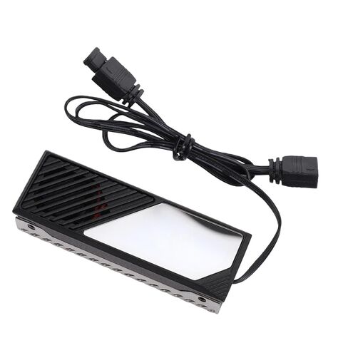 M.2 SSD Heatsink, Aluminum Alloy Cooler, High Speed Fan Cooler with Built in Fans & RGB Lighting, Thermal Silicone Pads for 2280 NVMe SSD, Compatible with Aura Sync (Black) in Kuwait