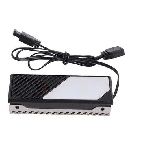 M.2 SSD Heatsink, Aluminum Alloy Cooler, High Speed Fan Cooler with Built in Fans & RGB Lighting, Thermal Silicone Pads for 2280 NVMe SSD, Compatible with Aura Sync (Black) in Kuwait