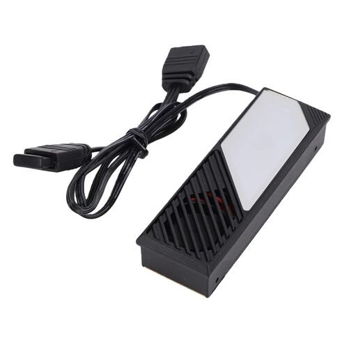 M.2 SSD Heatsink, Aluminum Alloy Cooler, High Speed Fan Cooler with Built in Fans & RGB Lighting, Thermal Silicone Pads for 2280 NVMe SSD, Compatible with Aura Sync (Black) in Kuwait