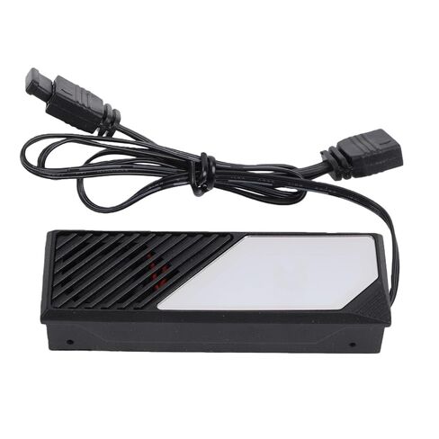 M.2 SSD Heatsink, Aluminum Alloy Cooler, High Speed Fan Cooler with Built in Fans & RGB Lighting, Thermal Silicone Pads for 2280 NVMe SSD, Compatible with Aura Sync (Black) in Kuwait