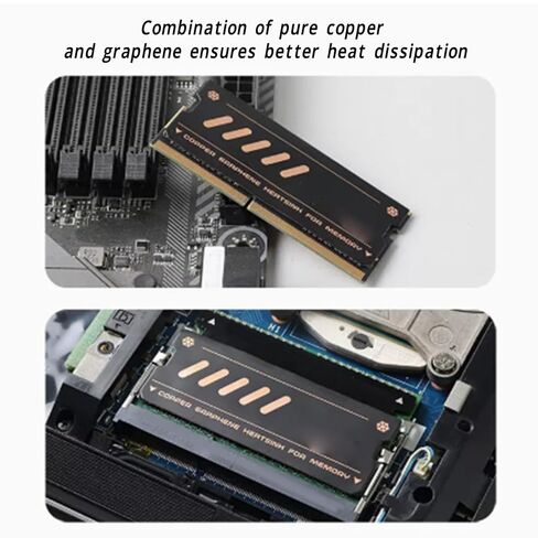 Yunseity 4 Pcs Laptop Memory Heatsink, Precise Heat Conduction Rapid Cooling Copper Graphene DDR4 DDR5 Memory Cooler, with Pure Copper Graphene Material, for M.2 Slot Laptop in Kuwait