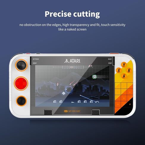 واقي شاشة مكون من قطعتين لجهاز My Arcade Atari Go، واقي شاشة من الزجاج المقسى، طبقة حماية شفافة عالية الدقة 9 صلابة مضادة للخدش وخالية من الفقاعات in Kuwait