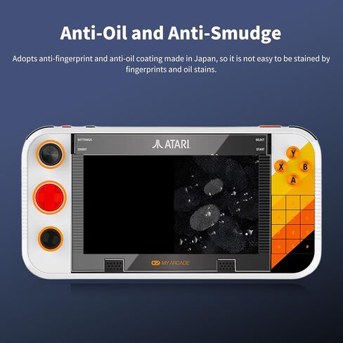 واقي شاشة مكون من قطعتين لجهاز My Arcade Atari Go، واقي شاشة من الزجاج المقسى، طبقة حماية شفافة عالية الدقة 9 صلابة مضادة للخدش وخالية من الفقاعات in Kuwait