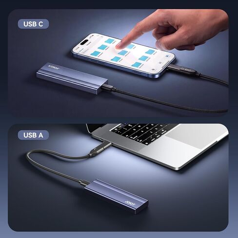 حاوية JOIOT SSD USB C 10 جيجابت في الثانية M.2 NVMe SSD إلى محول USB USB 3.2 Gen 2 غلاف خارجي من سبائك الألومنيوم SSD لمفتاح M & M+B NVMe SSDSs 2230/2242/2260/2280 in Kuwait