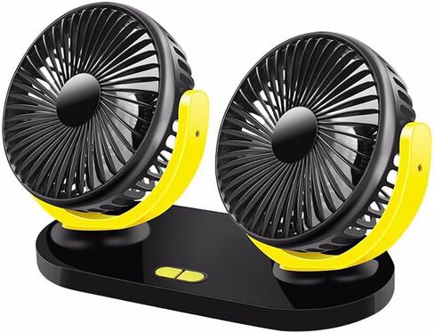 Dual Head Car Fan for Honda CR-V 2010-2025 SUV 5-Seater, 3-Speed USB Vehicle Fan Portable Strong Adhesive Mount Auto Cooling Fan,Pure Black in Kuwait