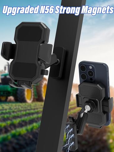 Magnetic Phone Holder for Tractor, Upgraded N56 Strong Magnet Cell Phone Mount with Adjustable Metal Arm, 360° Rotatable, One-Button Release for 4-7" iPhone/Galaxy/Android Cellphone in Kuwait