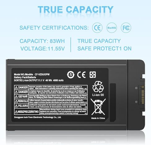 CF-VZSU0PW CF54 Laptop Battery Replacement for Panasonic TOUGHBOOK CF-54 Mk1 Mk2 Mk3 Series 54 Gloved Multi Touch, 54 Lite, 54 Performance, 54 Prime CF-VZSU0PR CF-VZSU0GW CF-VZSU0KR-CF54 in Kuwait