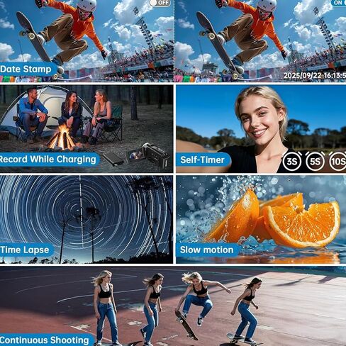 Tangxi 8K Video Camera Camcorder, 64MP HD WiFi Vlogging Camera with 3.0", 18x Digital Zoom, 6 Axis Anti Shake, Digital Video Recorder with Fill Light, Microphone, in Kuwait