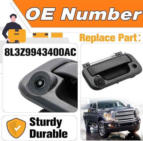 Backup Camera Tailgate Handle Compatible with 2005-2014 Ford F150, 2008-2016 F250 F350 F450 F550 Super Duty, 2007-2010 Explorer, 2006-2008 Lincoln 170° Viewing Angle Replaces# 8L3Z9943400AC in Kuwait
