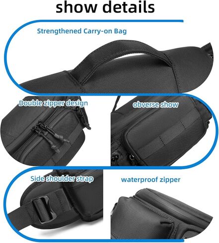 Unisex Fanny Pack Waist Bag, Expandable Hip Bag with Adjustable Shoulder Straps, Lightweight Crossbody for Hiking, Running, Cycling, Travel (25111 Black) in Kuwait