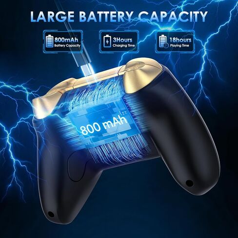 جهاز تحكم Moonag اللاسلكي للكمبيوتر الشخصي مع عصا تحكم Hall Effect، معدل تصويت 2.4G لاسلكي وسلكي 1000 هرتز، اهتزاز توربو ومزدوج، إضاءة RGB، وحدة تحكم ألعاب للكمبيوتر الشخصي/Switch/iOS/Android، أسود in Kuwait