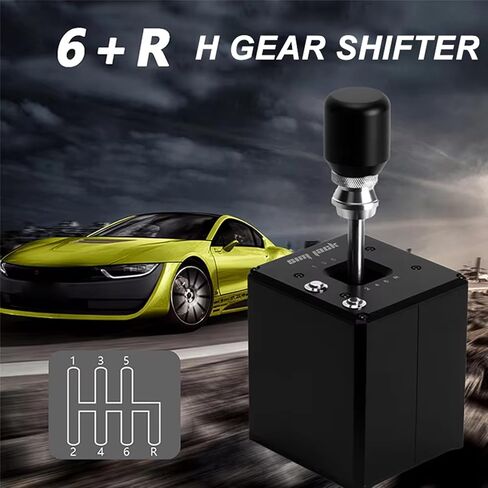 Simjack PC USB Simracing Simulator Shifter 6+R H Gear Shifter For Logitech G27 G29 G25 G920 & Thrustmaster T300RS/GT ETS2 Sim Gear Shift PC Racing Game in Kuwait