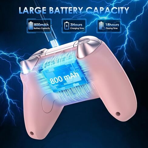 وحدة تحكم Moonag اللاسلكية للكمبيوتر الشخصي مع عصا تحكم Hall Effect، معدل تصويت 2.4G لاسلكي وسلكي 1000 هرتز، اهتزاز توربو ومزدوج، إضاءة RGB، وحدة تحكم ألعاب للكمبيوتر الشخصي/Switch/iOS/Android، وردي in Kuwait
