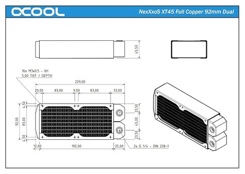 مشعاع مزدوج Alphacool NexXxoS XT45 نحاسي كامل 92 مم (14227) in Kuwait